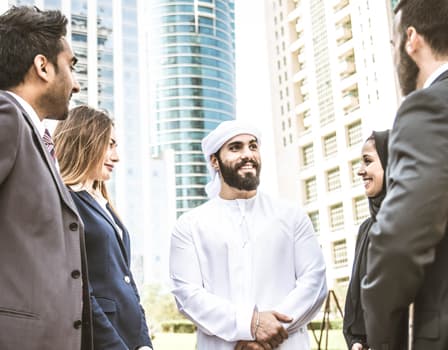 Business professionals meeting in Sharjah
