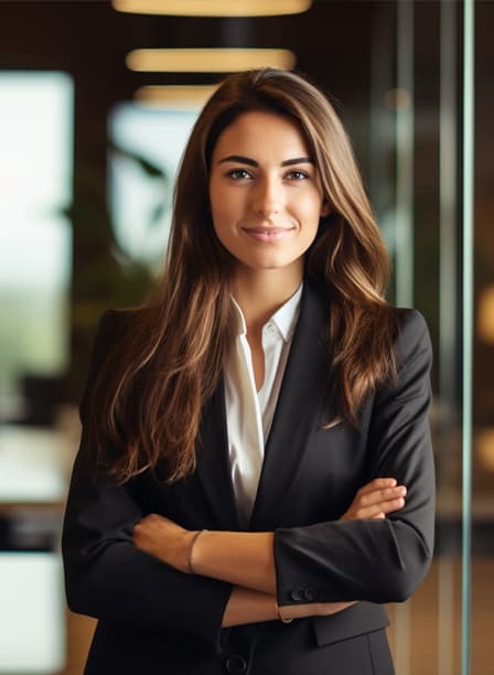 Business consultant reviewing company documents