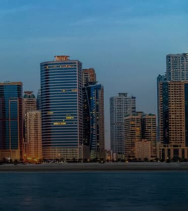 Sharjah skyline at dusk